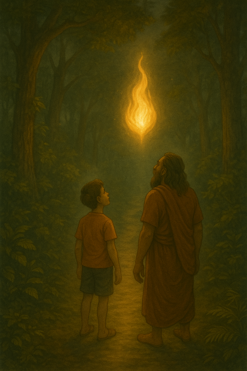 Ashwatthama story for kids part 5 – Suspended flame representing Brahmastra’s final energy