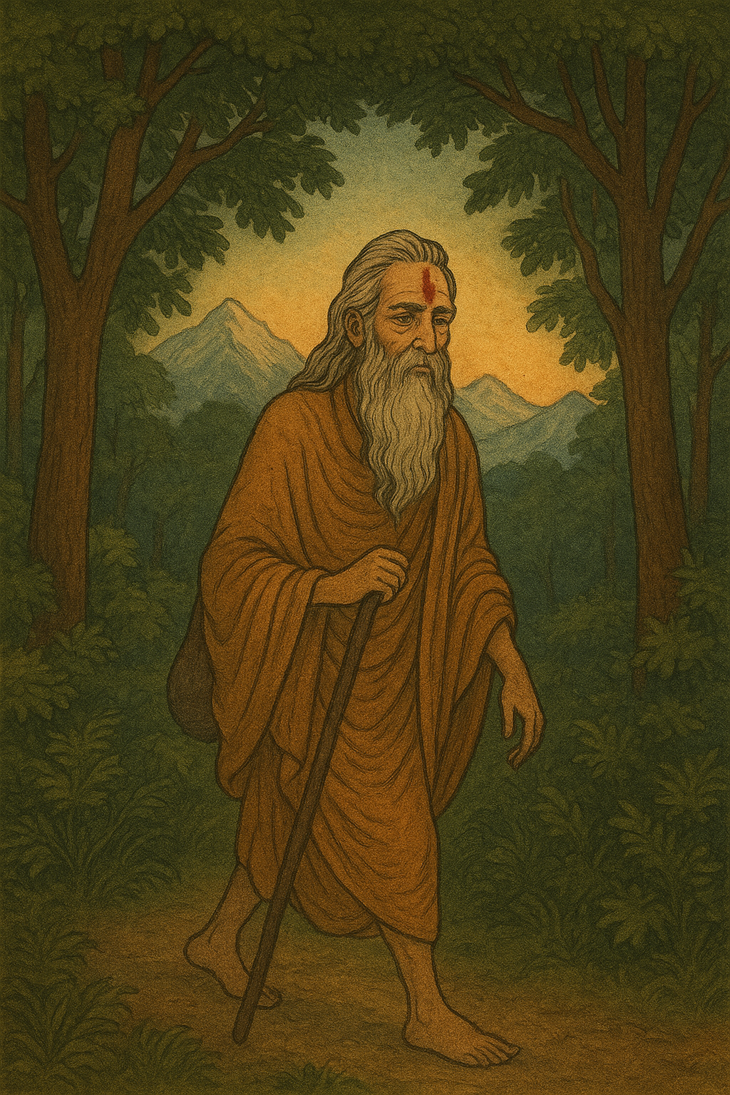 Immortal Ashwatthama wandering in forest