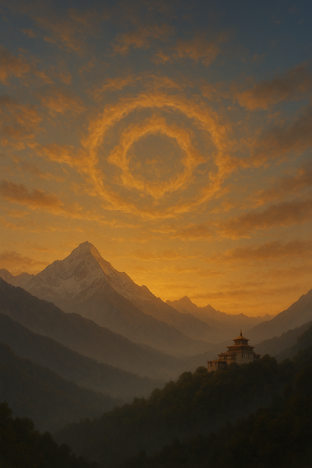 Dawn after the divine birth — calm after the storm.