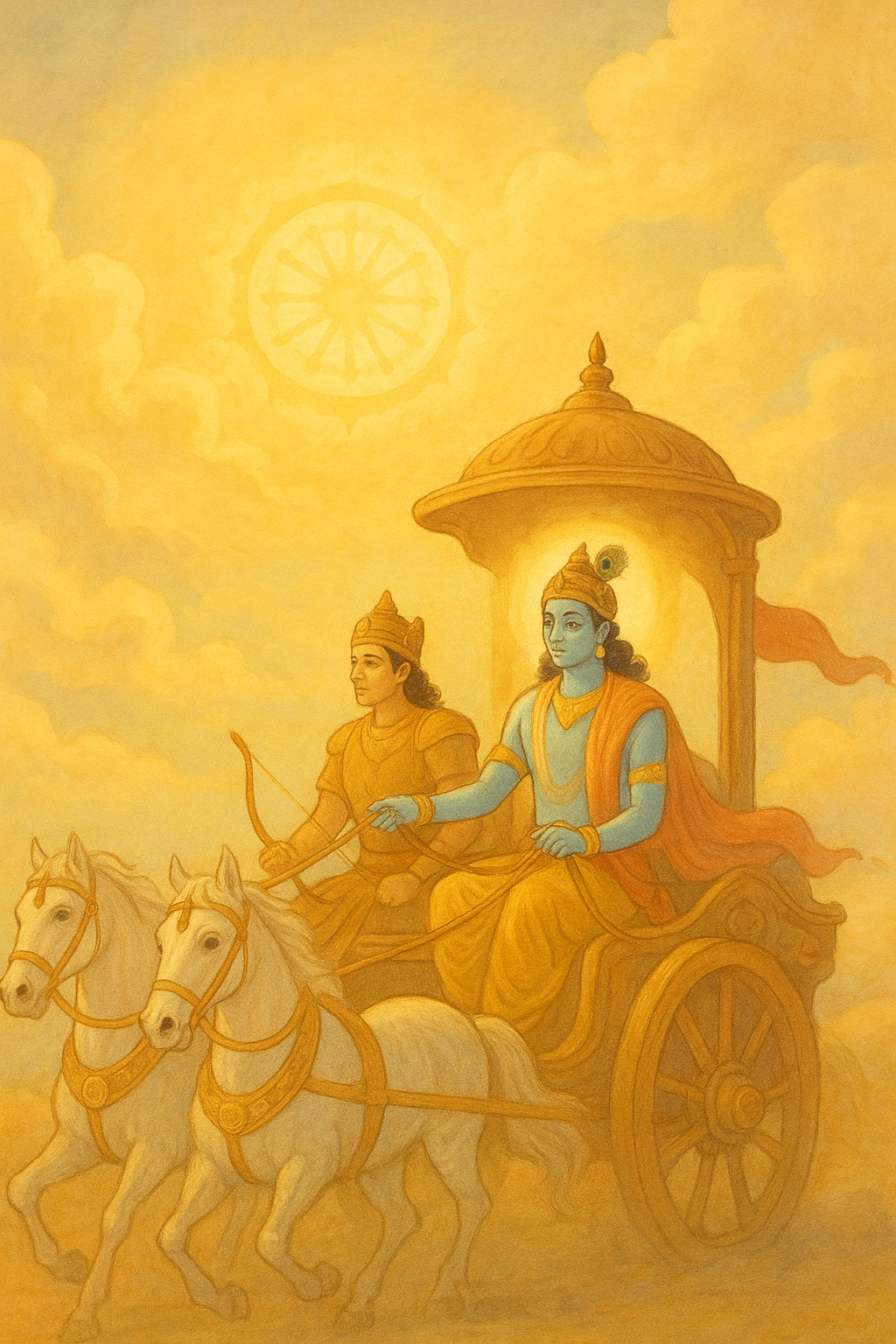 Krishna teaching Arjuna – bhagavad gita for kids Chapter 10 Featured Image