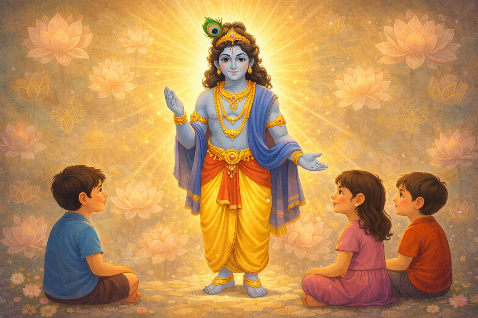 Bhagavad Gita for Kids Chapter 16 shloka illustration for kids