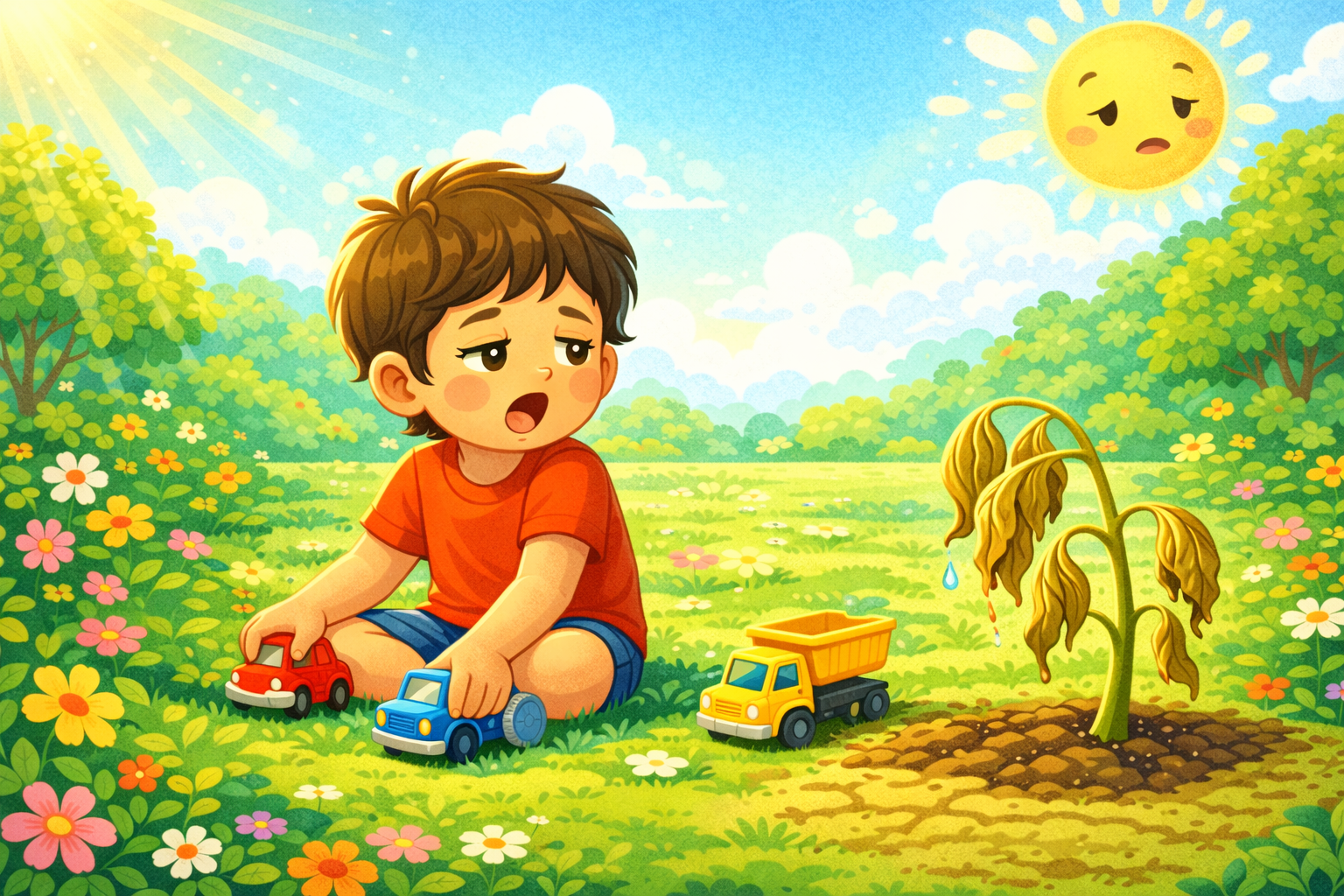 Kabir ignoring plant while playing