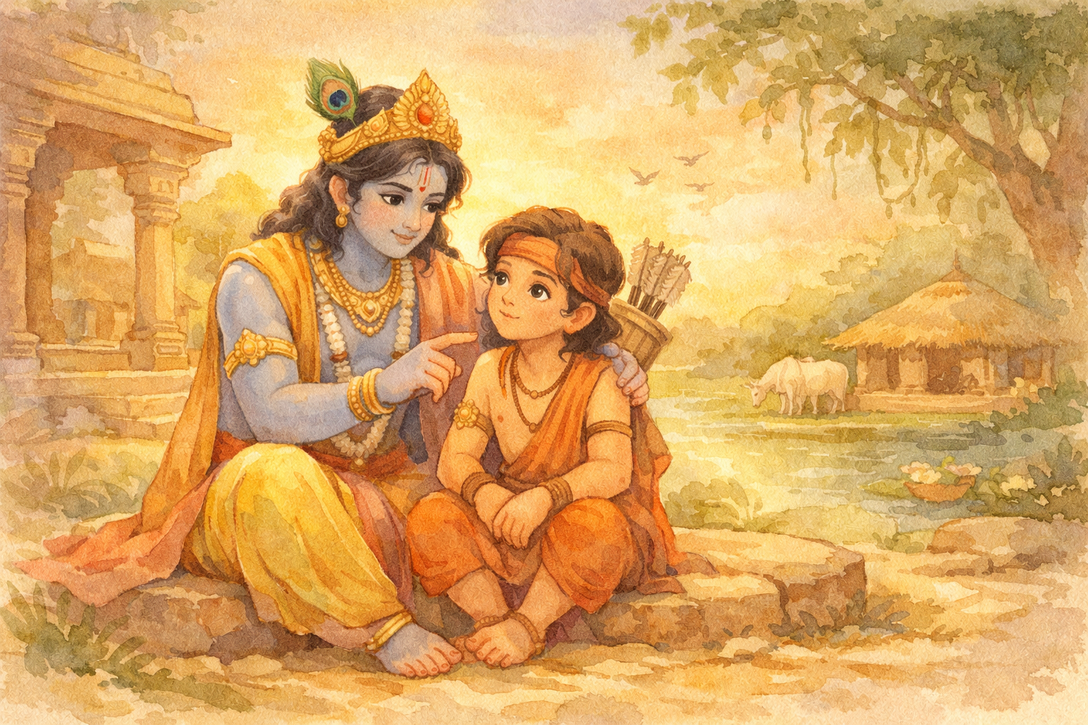 Bhagavad Gita for kids Chapter 18 illustration
