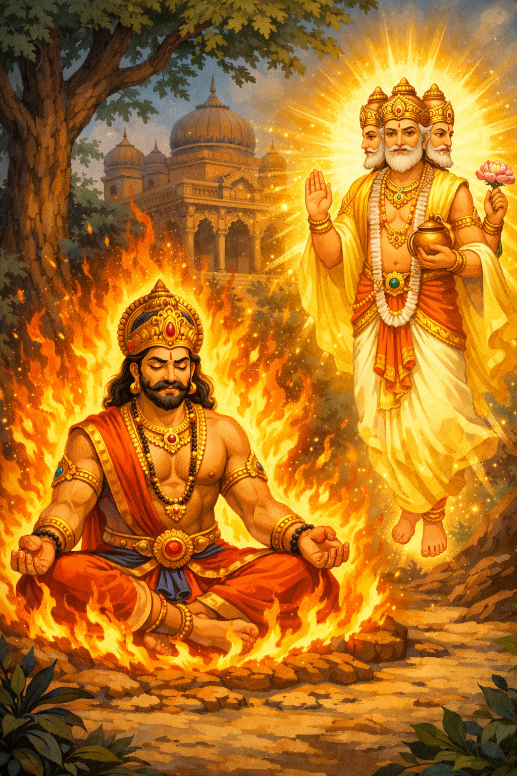 Story of Prahlad for kids – Hiranyakashyap receiving boon