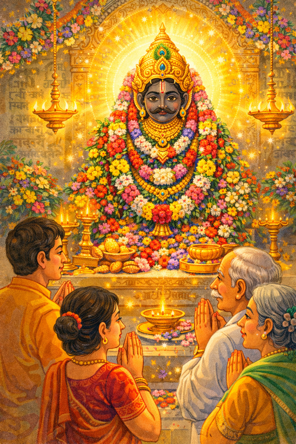 Khatu Shyam Ji blessing devotees temple divine form Teen Baan Dhari Barbarik story for kids