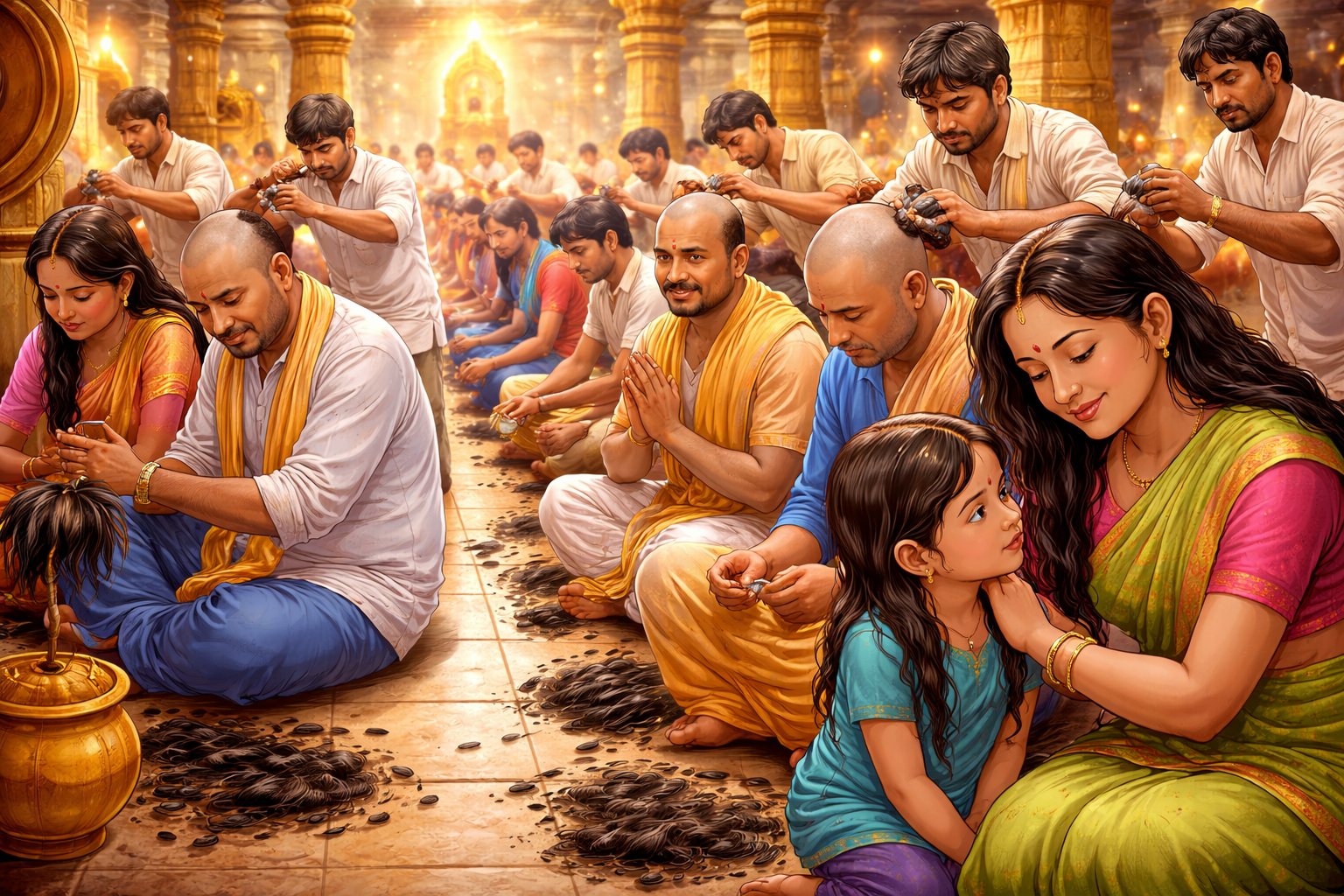 Tirupati hair donation devotees