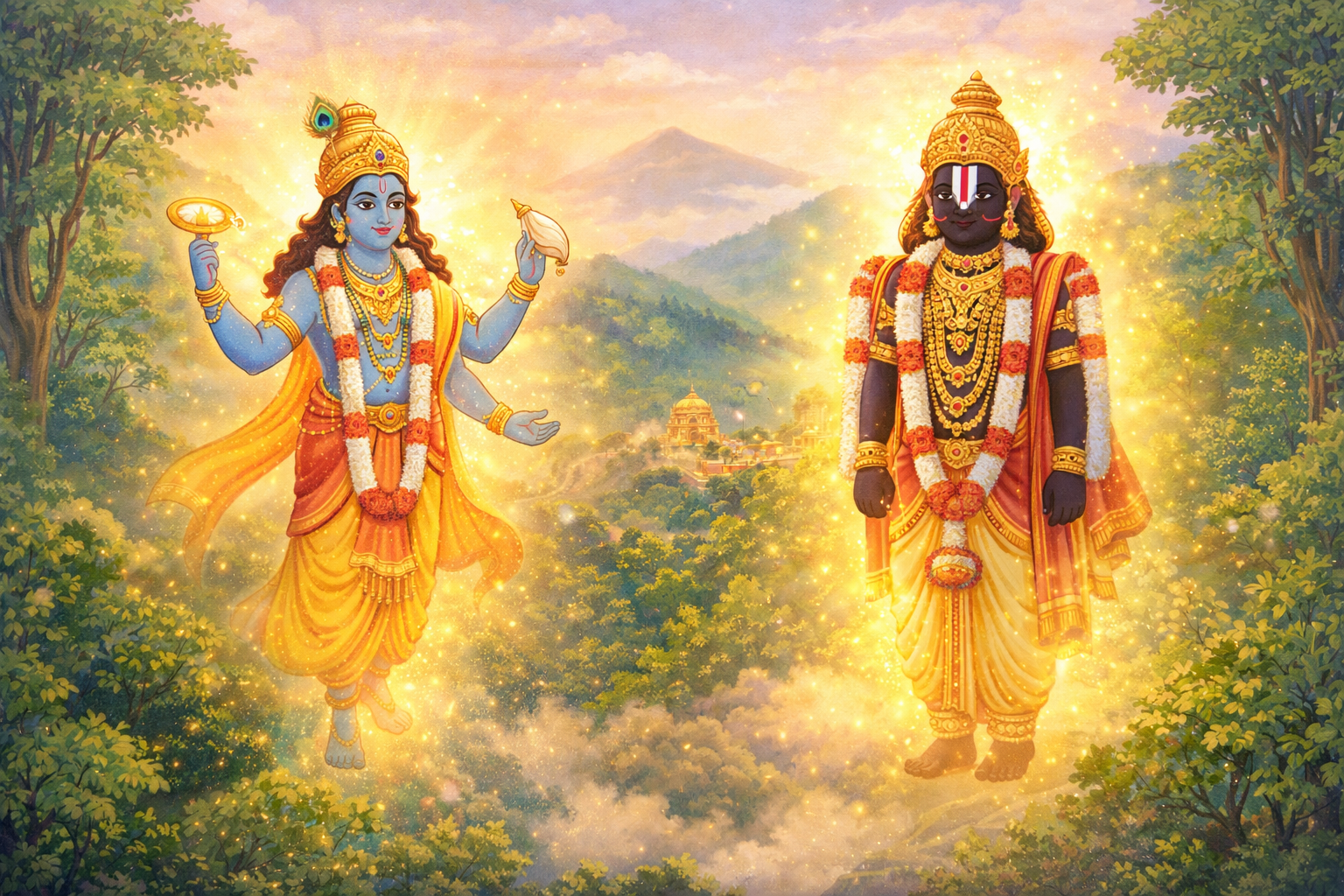 Lord Vishnu Balaji avatar illustration kids