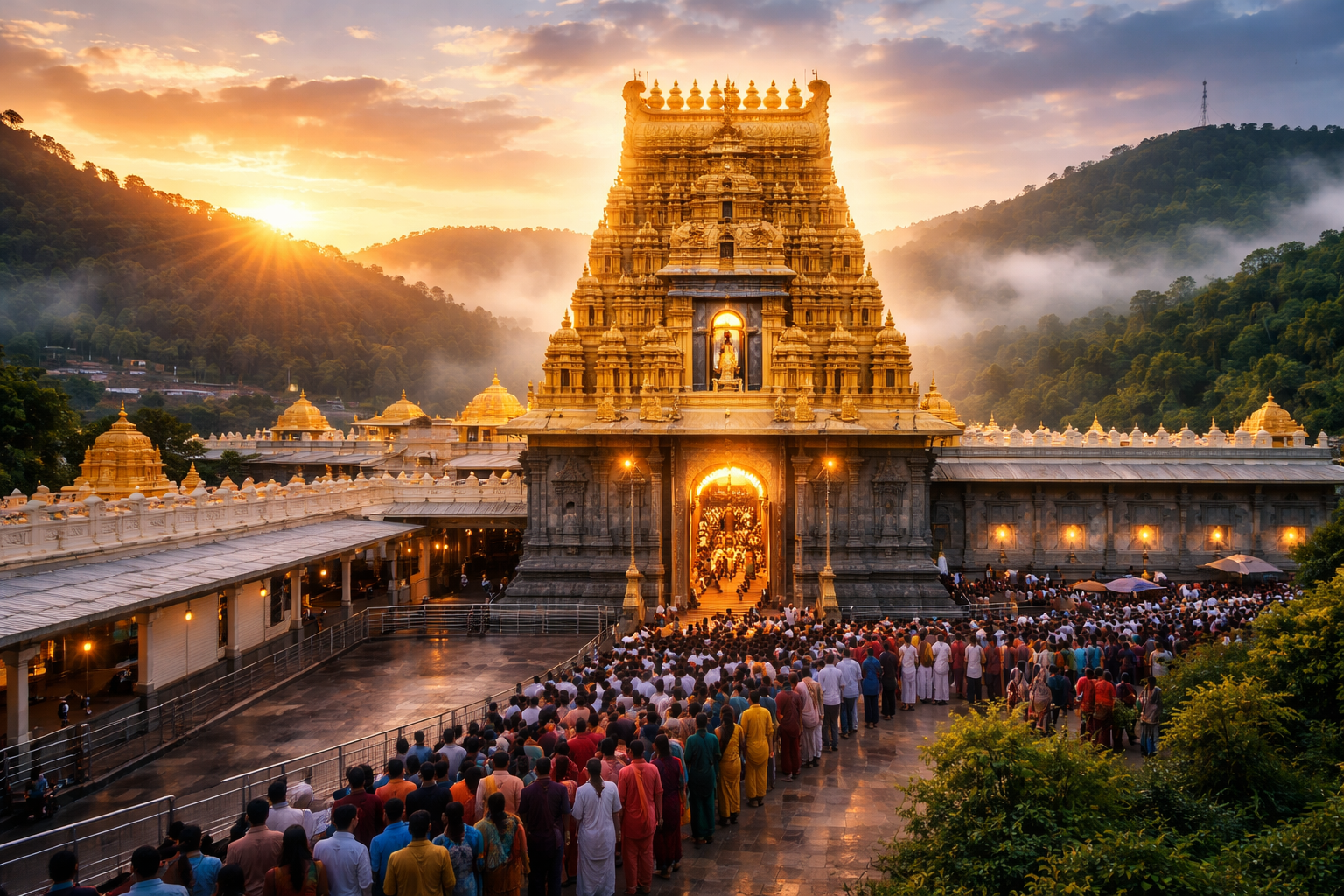 Tirupati Balaji temple Tirumala darshan view