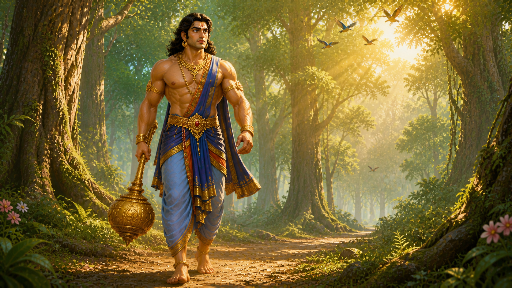 Bhima walking in forest story for kids