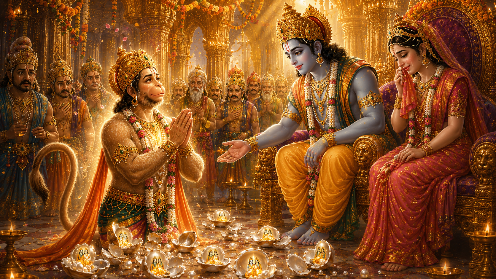 Hanuman devotion in Rama court story