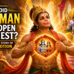 Featured devotional image of Lord Hanuman opening his chest to reveal Lord Rama and Sita glowing inside his heart in Ayodhya’s royal court