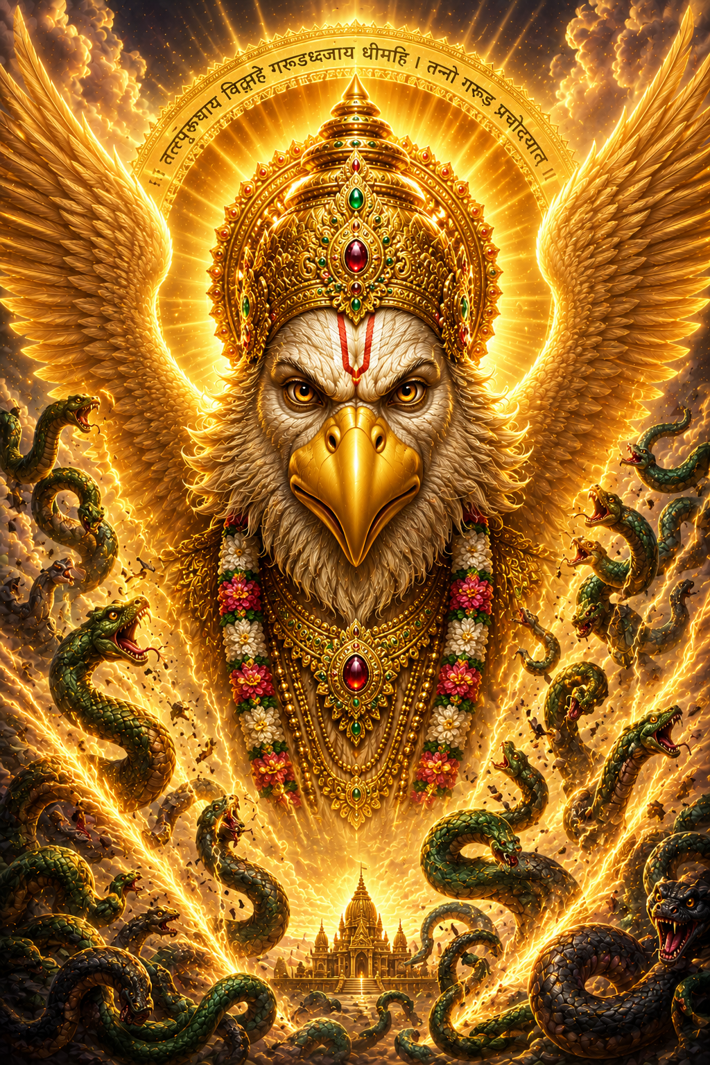 Garuda face representing protection from poison obstacles and negativity