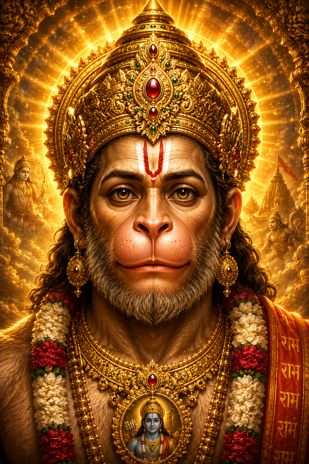 Hanuman face symbolizing devotion strength and selfless service