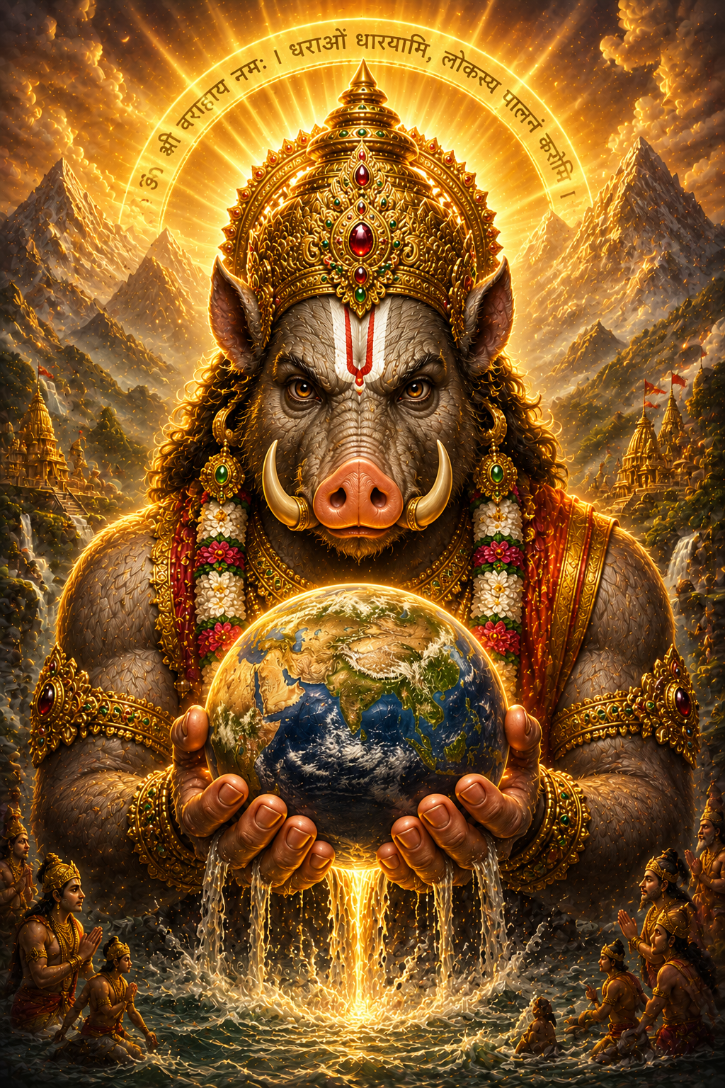 Varaha face representing stability prosperity and protection of Earth