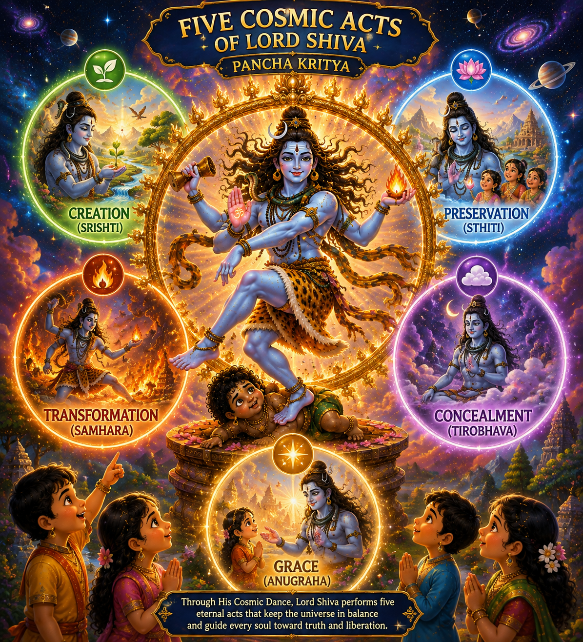 Five Cosmic Acts of Lord Shiva