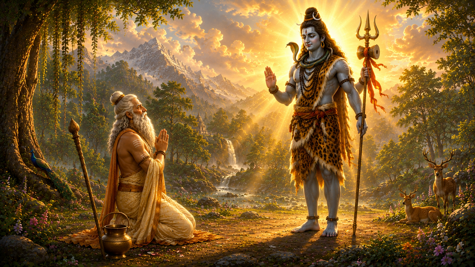 Lord Shiva appearing before Shukracharya after his great penance