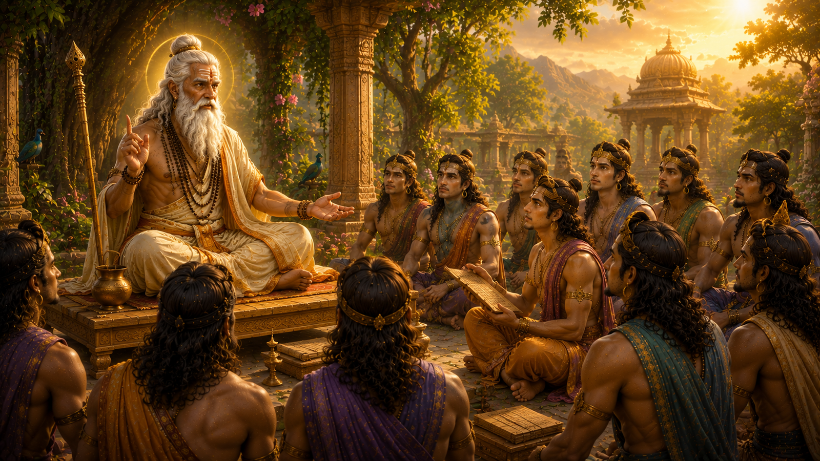 Shukracharya guiding the Asuras with wisdom and strategy