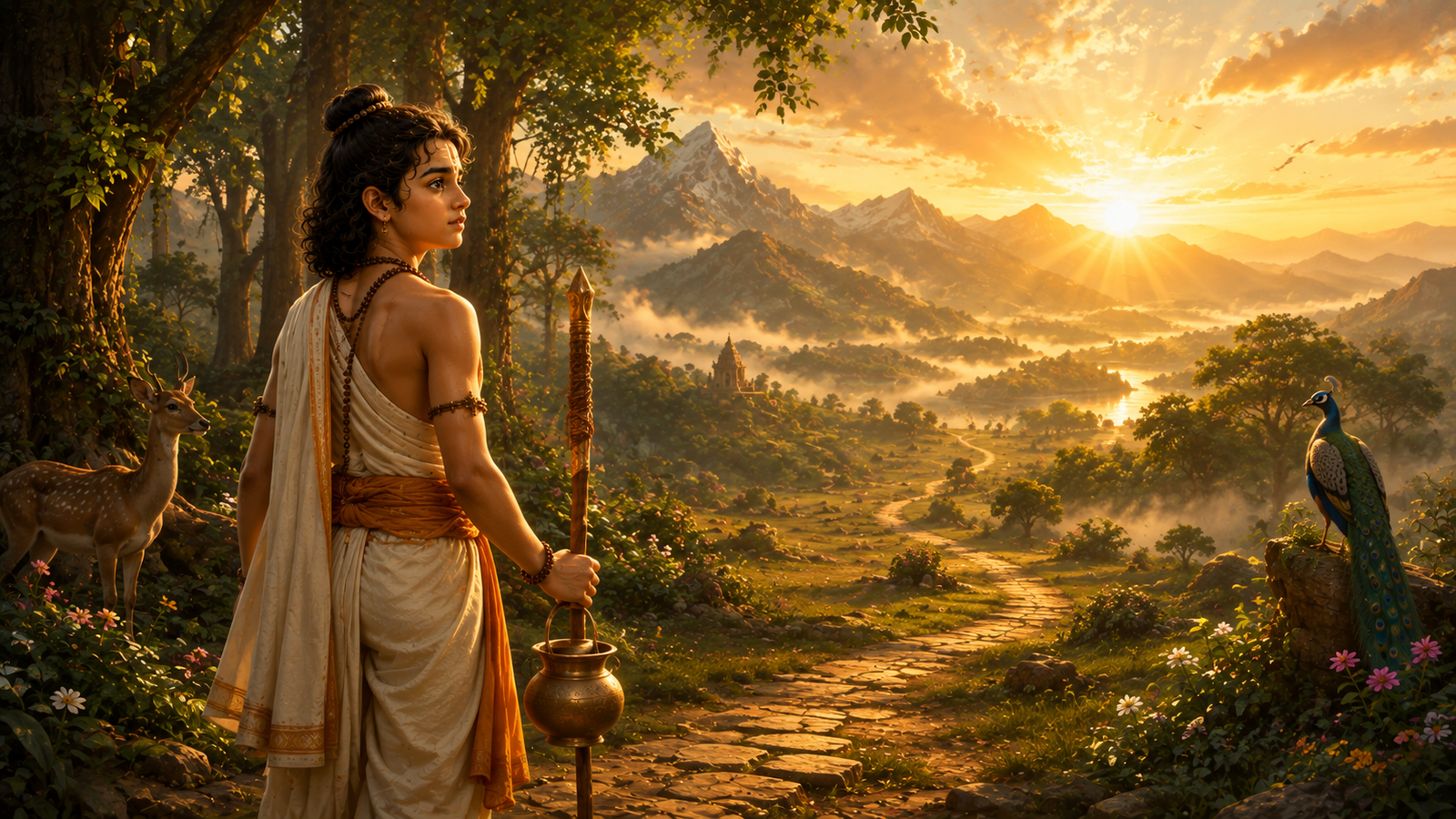 Young Shukracharya beginning his spiritual journey