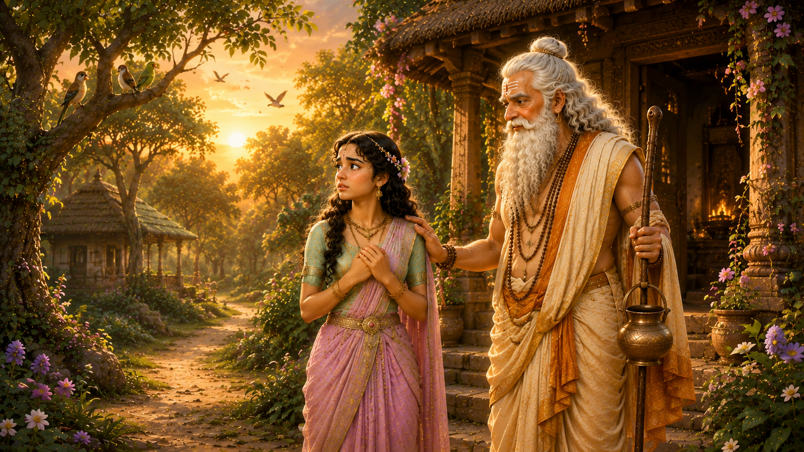 Devayani worried about Kacha and asking Shukracharya to help him